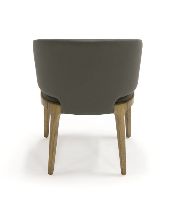 Modrest Baskin Brown and Walnut Arm Dining Chair - Image 2