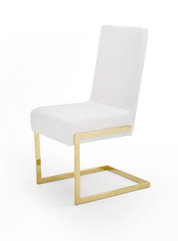 Modrest Batavia - Modern White & Gold Dining Chair (Set of 2)