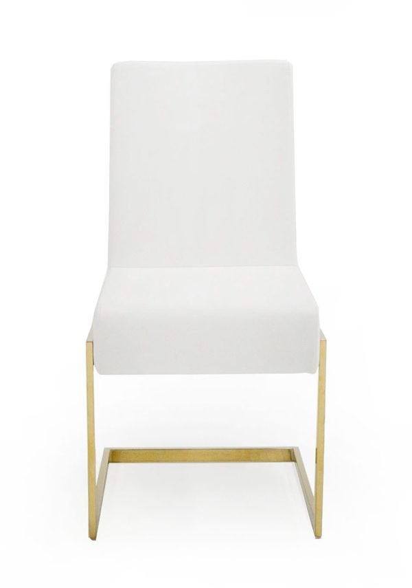 Modrest Batavia - Modern White & Gold Dining Chair (Set of 2) - Image 2