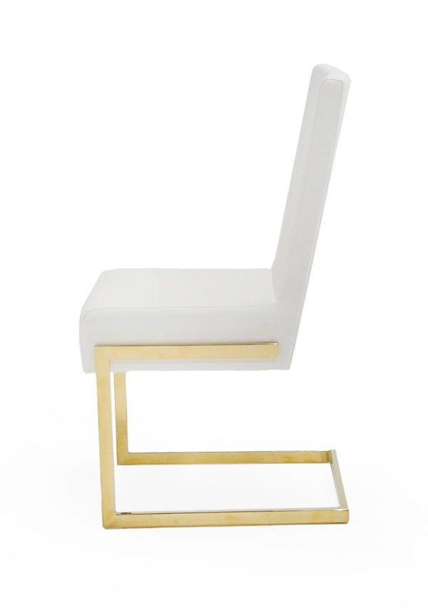 Modrest Batavia - Modern White & Gold Dining Chair (Set of 2) - Image 3