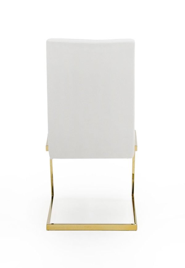 Modrest Batavia - Modern White & Gold Dining Chair (Set of 2) - Image 4