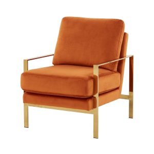 Divani Casa Bayside - Modern Orange Fabric Accent Chair