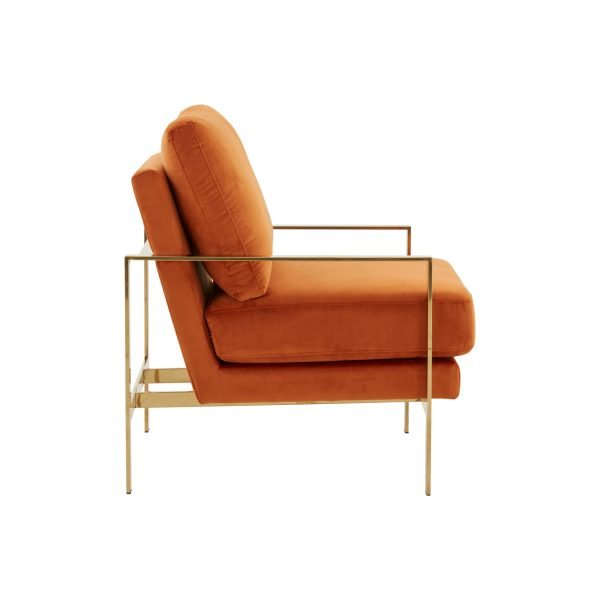 Divani Casa Bayside - Modern Orange Fabric Accent Chair - Image 2