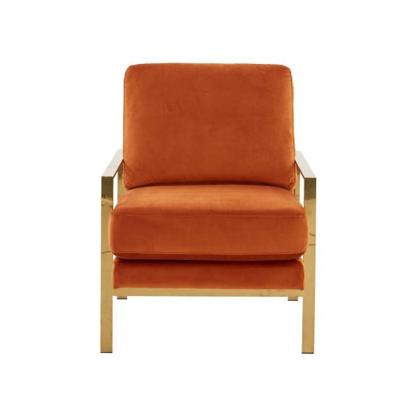 Divani Casa Bayside - Modern Orange Fabric Accent Chair - Image 3