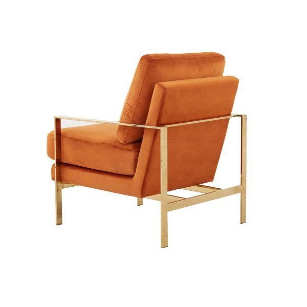 Divani Casa Bayside - Modern Orange Fabric Accent Chair - Image 4