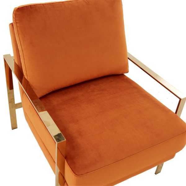 Divani Casa Bayside - Modern Orange Fabric Accent Chair - Image 5
