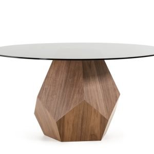 Modrest Rackham Mid-Century Walnut Round Dining Table