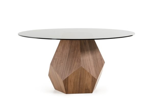 Modrest Rackham Mid-Century Walnut Round Dining Table