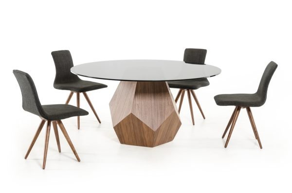 Modrest Rackham Mid-Century Walnut Round Dining Table - Image 5