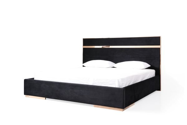 Nova Domus Cartier Modern Black & Rosegold Bedroom Set - Image 5
