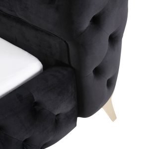 Modrest Legend Modern Black Velvet & Gold Bed