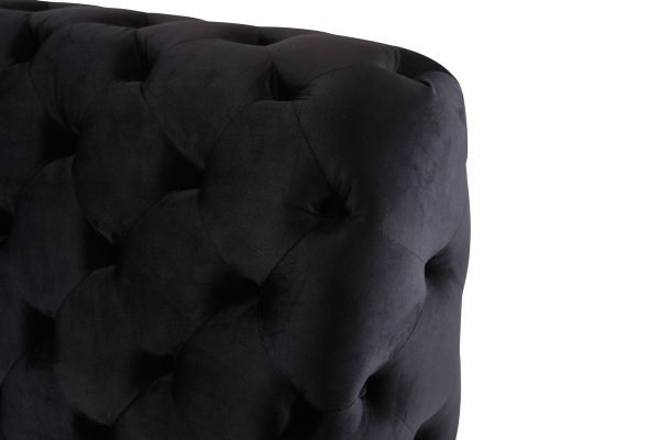 Modrest Legend Modern Black Velvet & Gold Bed - Image 5