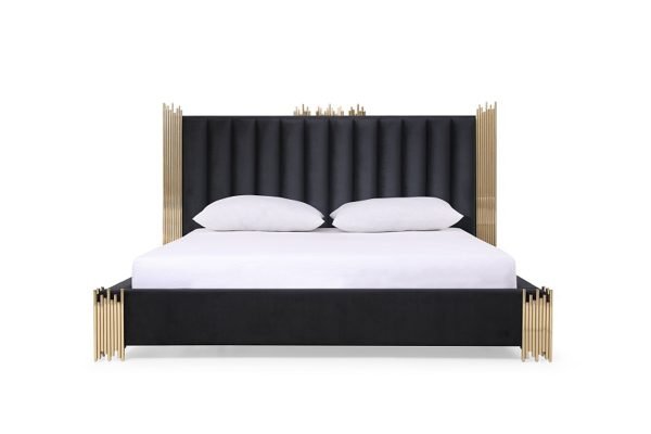 Modrest Token Modern Black & Gold Bedroom Set