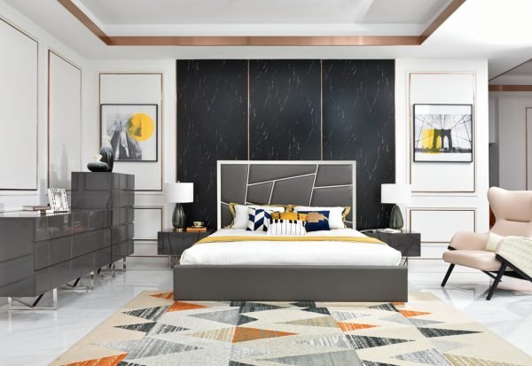Modrest Chrysler Modern Grey Bedroom Set - Image 5