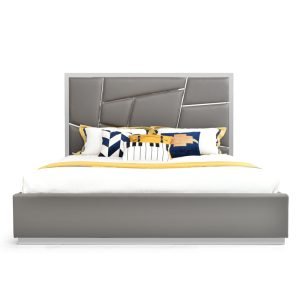 Modrest Chrysler Modern Grey Bonded Leather Bed