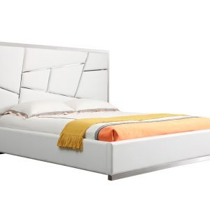 Modrest Chrysler Modern White Bonded Leather Bed
