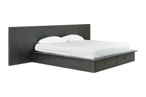 Modrest Manchester- Contemporary Platform Dark Grey EK Bed - Image 2