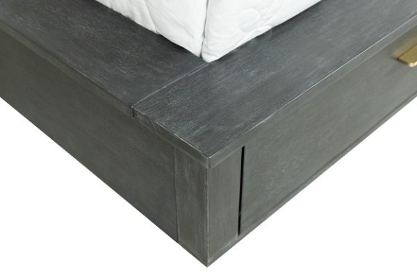 Modrest Manchester- Contemporary Platform Dark Grey Q Bed - Image 5