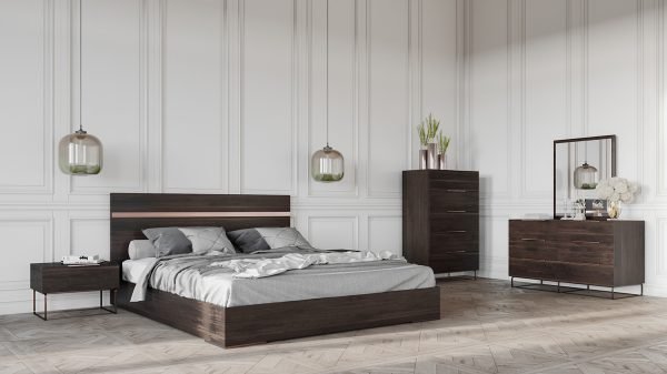 Nova Domus Benzon Italian Modern Dark Rovere Bedroom Set - Image 2