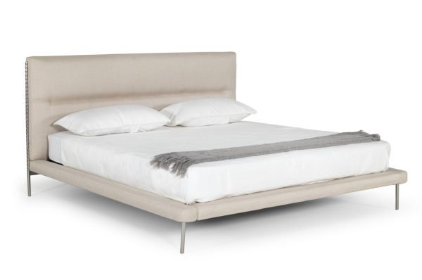 Modrest Bergeron - Contemporary Cream Woven Fabric Bed - Image 5
