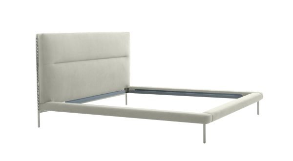 Modrest Bergeron - Eastern King Contemporary Cream Woven Fabric Bed