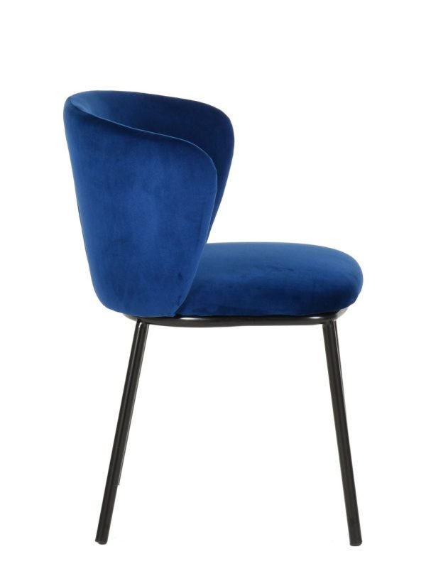 Modrest Bessie - Modern Blue Velvet Dining Chair (Set of 2) - Image 4