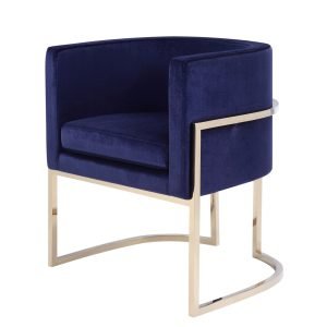 Modrest Betsy - Modern Navy Blue Velvet + Gold Kids Chair