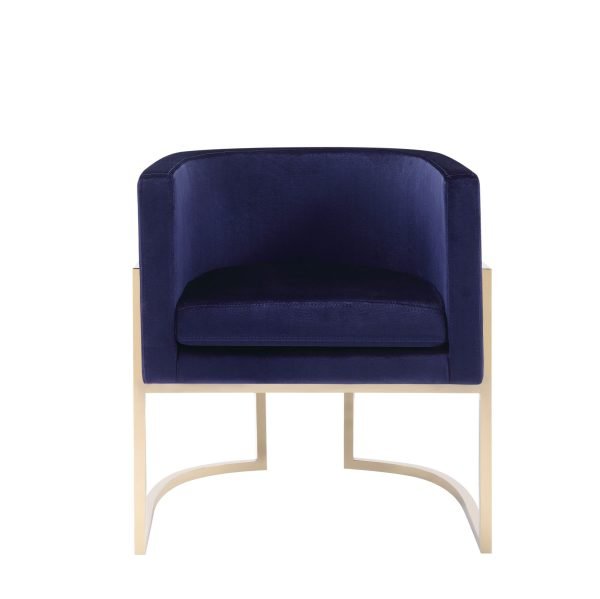 Modrest Betsy - Modern Navy Blue Velvet + Gold Kids Chair - Image 2