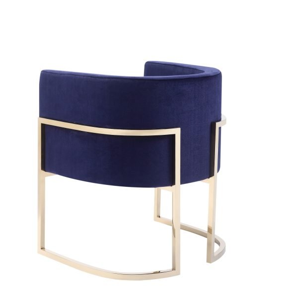 Modrest Betsy - Modern Navy Blue Velvet + Gold Kids Chair - Image 4