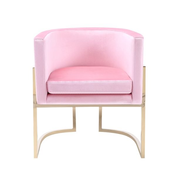 Modrest Betsy - Modern Pink Velvet + Gold Kids Chair - Image 2