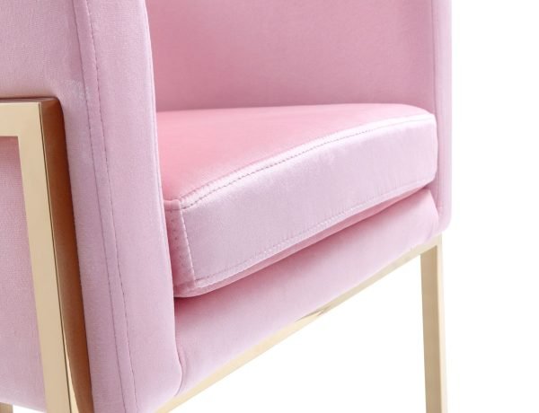 Modrest Betsy - Modern Pink Velvet + Gold Kids Chair - Image 5