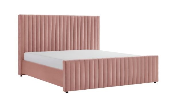 Queen Modrest Beverly - Modern Mauve Velvet Bed