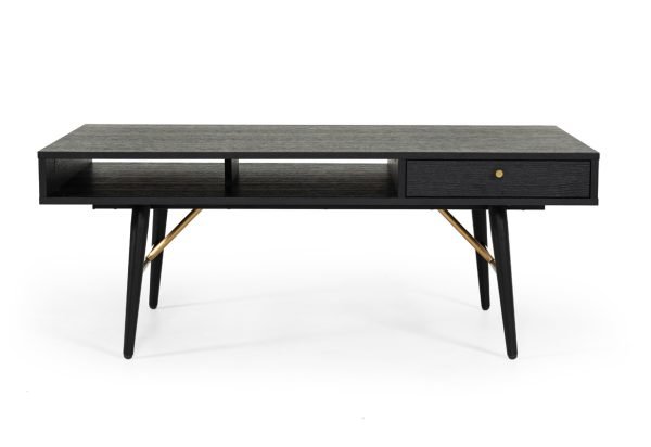 Modrest Billy Modern Black Oak & Gold Coffee Table - Image 4