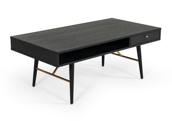 Modrest Billy Modern Black Oak & Gold Coffee Table - Image 5