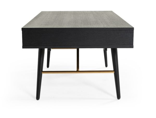 Modrest Billy Modern Black Oak & Gold Coffee Table - Image 2