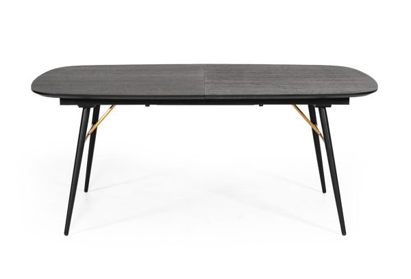 Modrest Billy Modern Black Oak & Gold Extendable Dining Table - Image 2