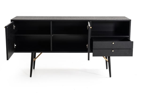 Modrest Billy Modern Black Oak & Gold Buffet - Image 2