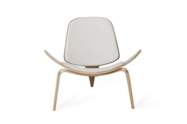 Modrest Warren Mid-Century White & Walnut Accent Chair
