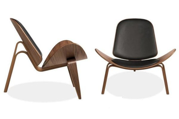 Modrest Warren Mid-Century Black & Walnut Accent Chair - Image 2