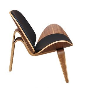 Modrest Warren Mid-Century Black & Walnut Accent Chair