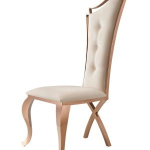 Modrest Bonnie - Beige Velvet & Rose Gold Dining Chair (Set of 2)