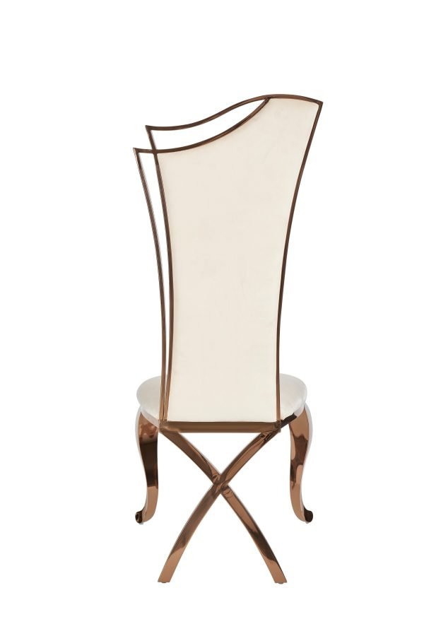 Modrest Bonnie - Beige Velvet & Rose Gold Dining Chair (Set of 2) - Image 5