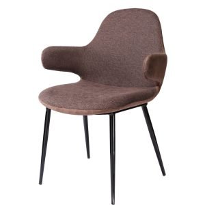 Modrest Bontura - Modern Brown Fabric & Leatherette Accent Chair