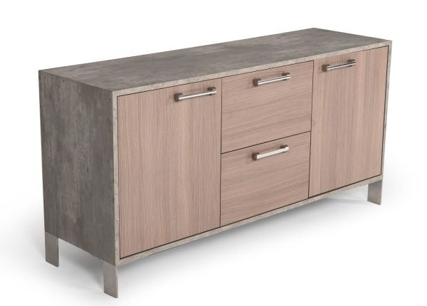Nova Domus Boston Modern Brown Oak & Faux Concrete Office File Cabinet - Image 2