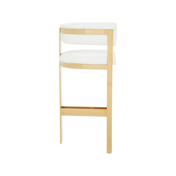 Modrest Boswell - Modern White + Gold Barstool - Image 2