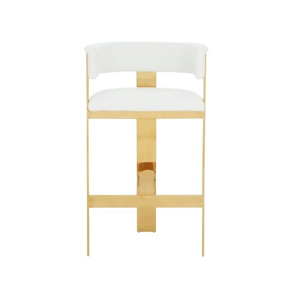 Modrest Boswell - Modern White + Gold Barstool - Image 3