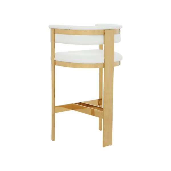 Modrest Boswell - Modern White + Gold Barstool - Image 4