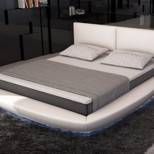 Queen Sferico Modern Eco-Leather Bed w/ LED Lights