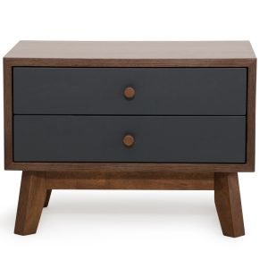 Nova Domus Dali Mid-Century Grey & Walnut Nightstand
