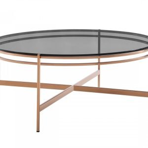 Modrest Bradford - Modern Smoked Glass & Rosegold Coffee Table